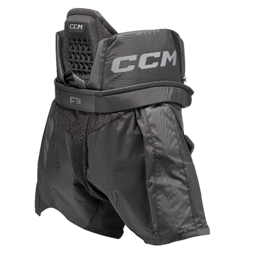 back of black ccm pants