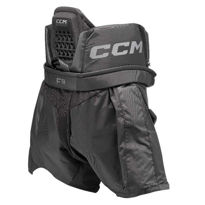 back of black ccm pants