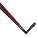black hockey stick with red writing and details