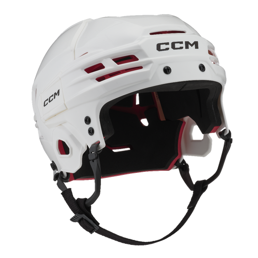 white helmet with red lining