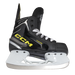 One black skate, with yellow CCM