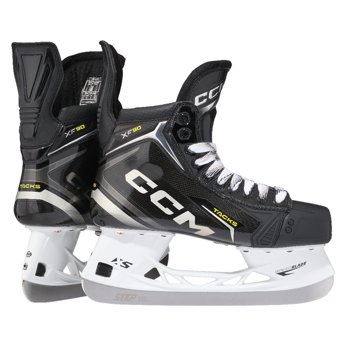 black ccm skates with silver accents