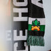 black green and white scarf with ducks logo