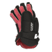 black and white gloves with red lining