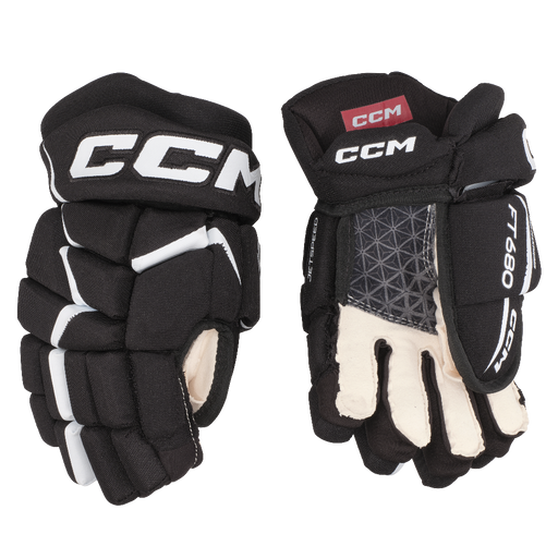 black and white gloves