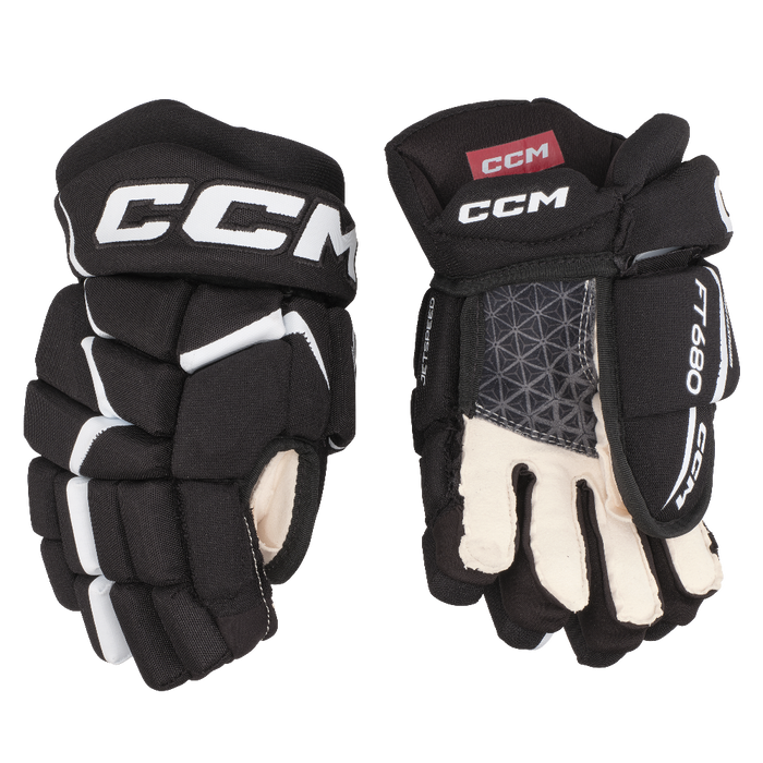 black and white gloves