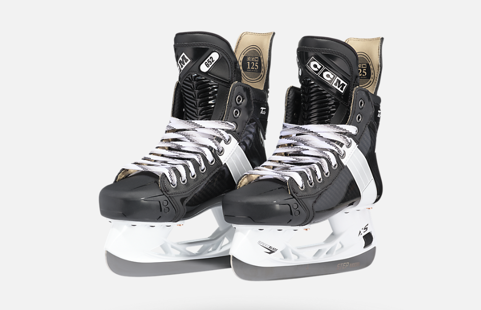 Two black and white skates