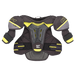 Black and yellow shoulder pads