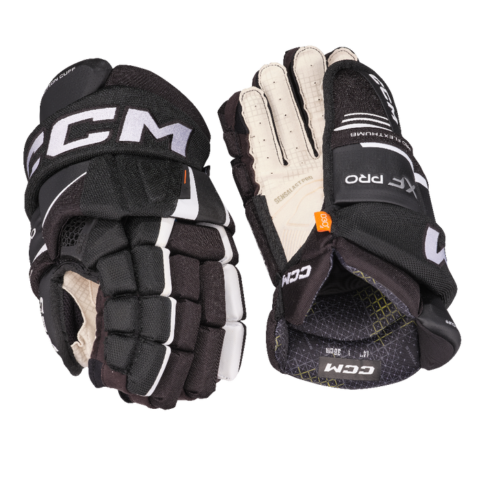 black and white gloves