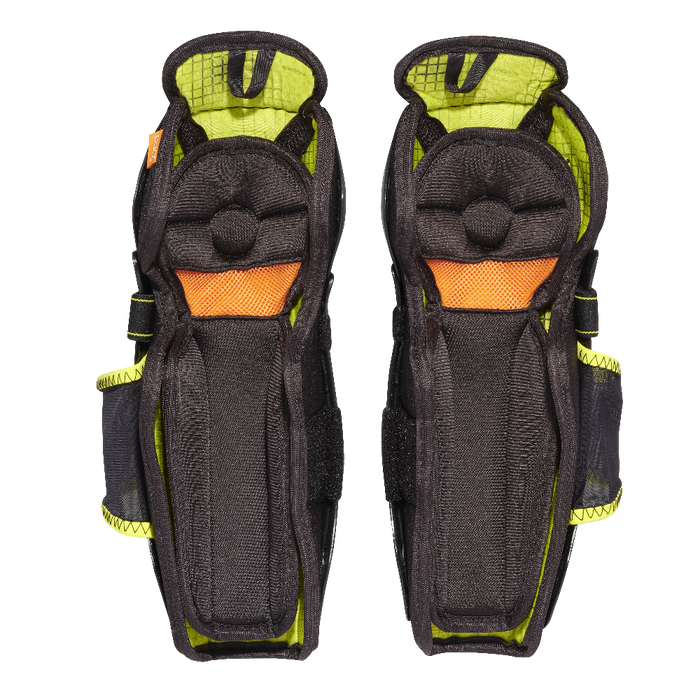 black hockey shin guards back