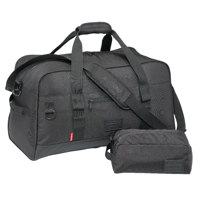 2 black travel bags