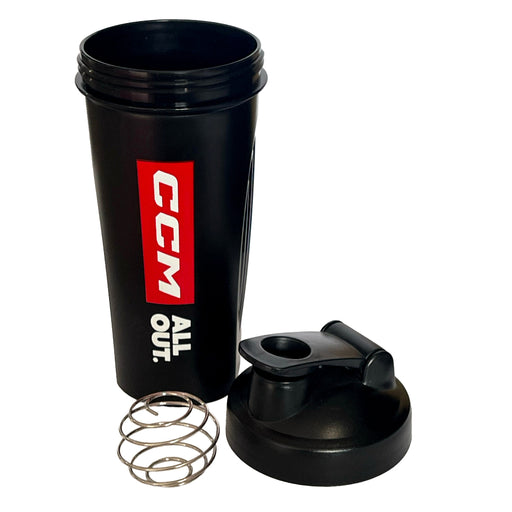 black protein shaker with ccm logo