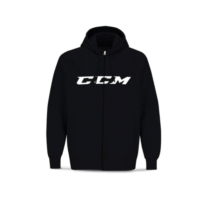 Black full zip hoodie with ccm logo