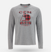 Grey long sleeve with red checked lumber yard logo