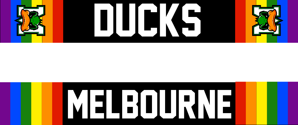 melbourne ducks rainbow pride scarf