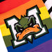 Melbourne ducks logo on rainbow scarf