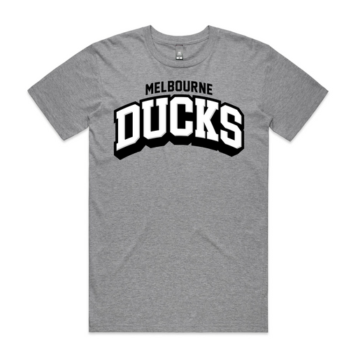 Grey tshirt with melbourne ducks text