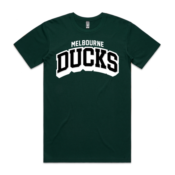 green tshirt with melbourne ducks text