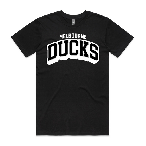 black tshirt with melbourne ducks text